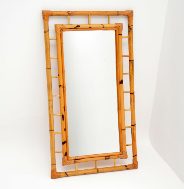 Cermin berbingkai bambu